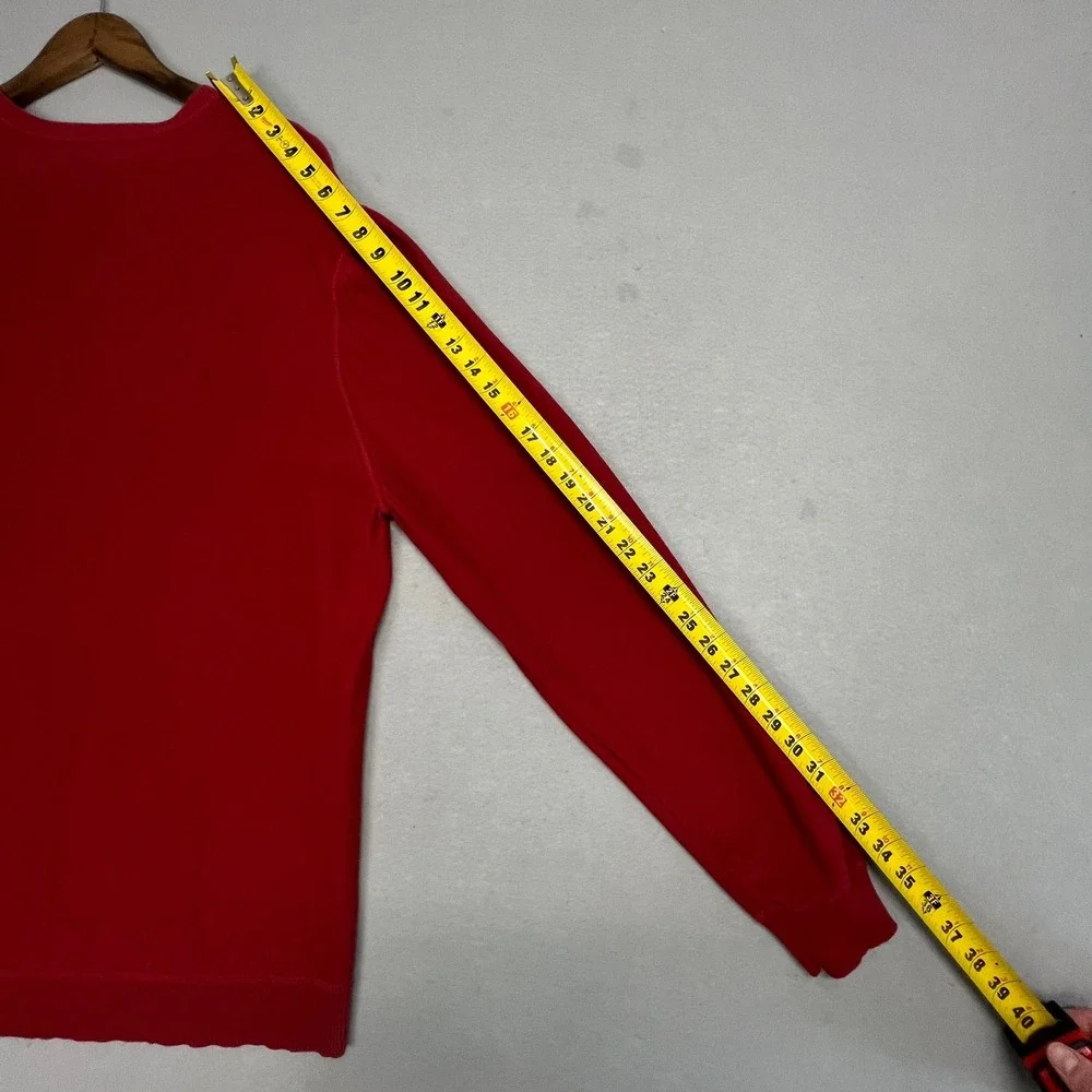 VTG Eddie Bauer Pima Cotton Sweater Men's XXL Knit Crew Neck Long Sleeve Red 90s - Picture 6 of 6